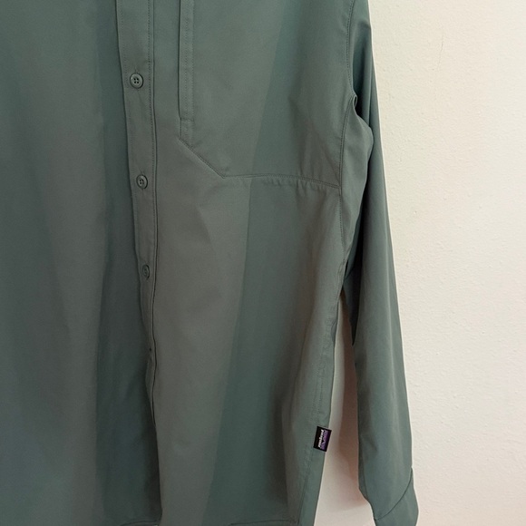 Patagonia sz M Long-Sleeved Skiddore Shirt Sage Green Casual Shirt like new - Picture 4 of 8